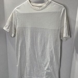 Goodfellow & Co White and Gray Striped Tee